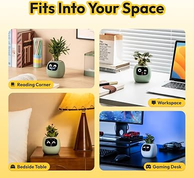Ivy AI Smart Flowerpot with Emoji Intelligent Planter Robot for Decorative Plants Tamagotchi Flowerpot Stylish Planter Gotch Home Decoration