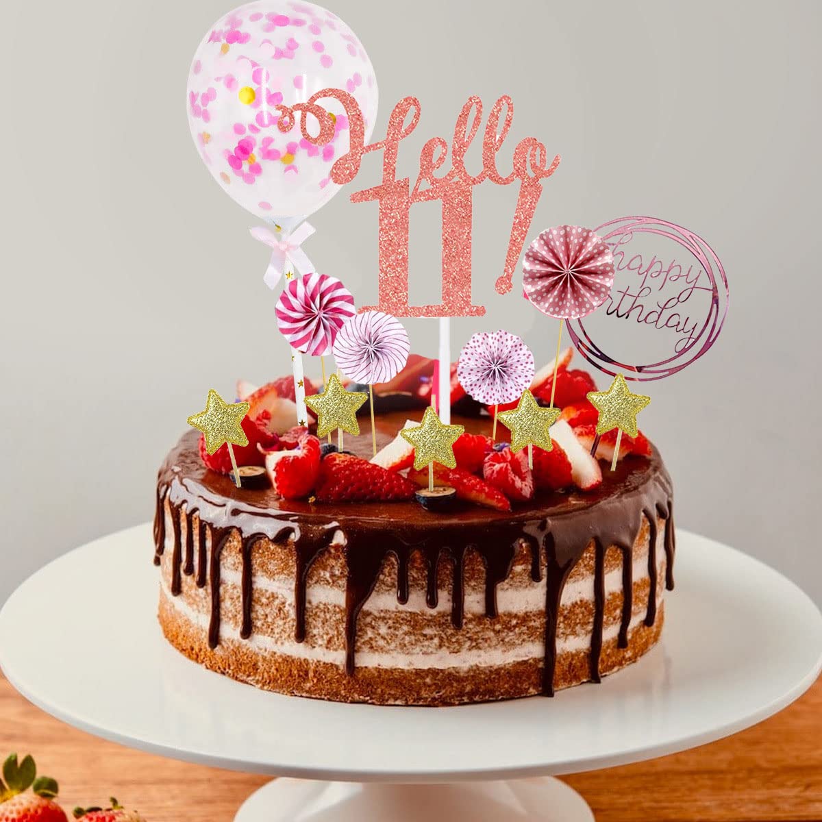 Catelves Glod 9th Birthday Cake Decoration for Boys Girls 10