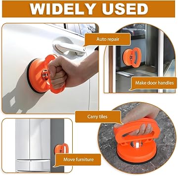 Car Dent Puller, Powerful Suction Cup Dent Remover Tool, 2 Pack Multi-Use Car Dent Removal Kit with Cleaning Glove and Towel for Auto Body Repair, Glass, Tiles & Object Moving