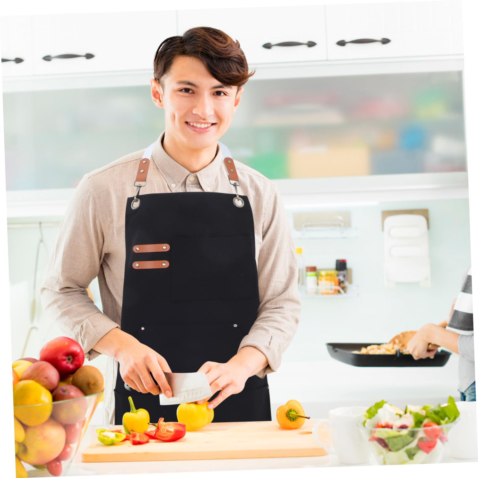 SHINEOFI Delantal De Lona Resistente Con Múltiples Para Hombre Para Barbacoas Carpintería y Actividades Al Aire Funcional y Práctico Para Uso Taller Cocina y Jardín