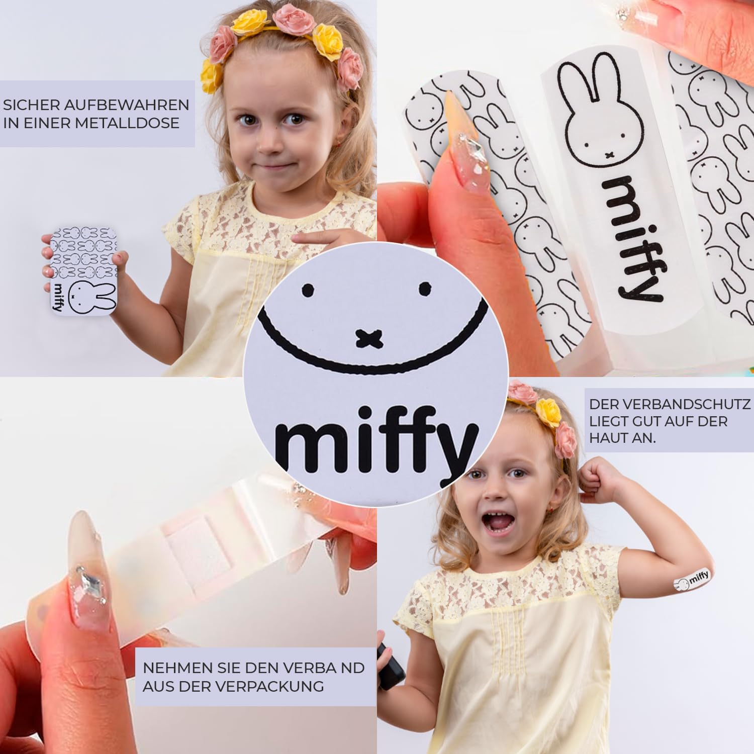 Miffy Kids Bandages – Licensed Product – Metal Case with 24 Bandages – Cute Design Storage Box for Children – Portable First Aid Kit for Backpack & Purse - Image 4