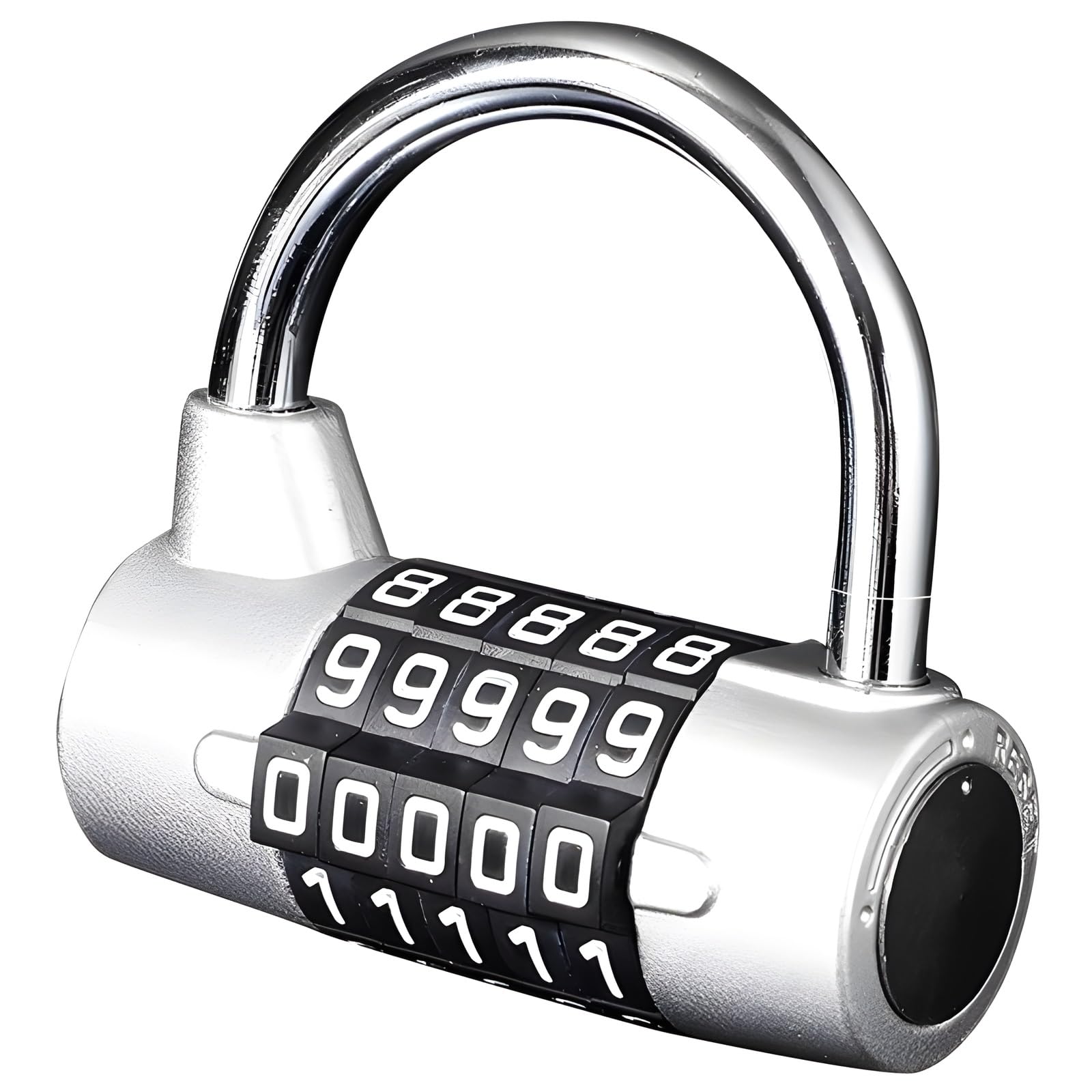 Combination Lock, Padlock, Locker Locks, Zinc Alloy, Rust-Resistant, for Securing Helmets, Bike Baskets, and Cabinet Doors(Silver,Medium)