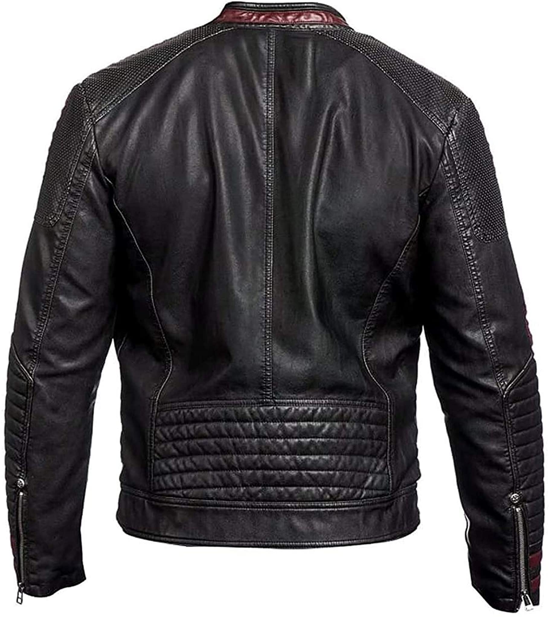 s Hombres MassEffect Mass Effect 3 Chaqueta de cuero de combate para hombres - MassEffect Chaqueta de cuero negro