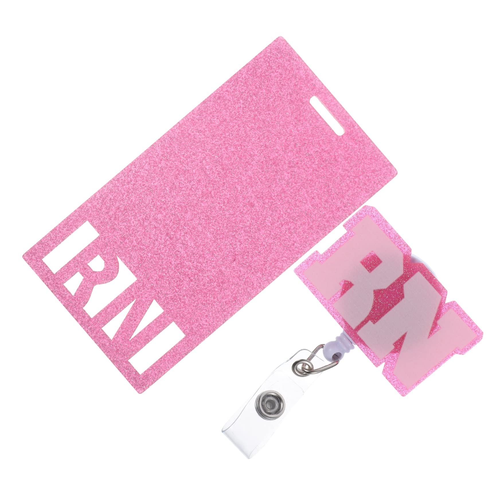 SHINEOFI 5pezzi Glitter Badge Retainer Per Portabadge Acrilico Estensibile Con Clip Da Cintura Design Elegante e Leggero Per Id Ospedaliero Accessori e Regali Per Professionisti Della
