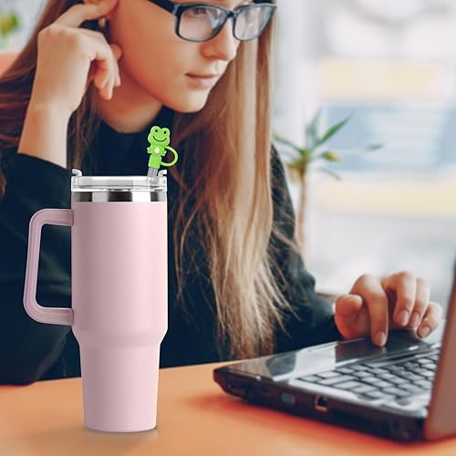 Miniatura 7 de VVAYHUA Tapa de popote para copa Stanley, 4 piezas de popote de silicona de 0.394 in de diámetro compatible con vasos Stanley de 30 y 40 onzas,