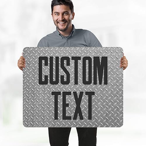 Miniatura 950 de My Sign Center - Letrero personalizado, 11 colores de fuente, 13 estilos de fuente, 4 opciones de agujero, 22 tamaños, 8 x 32 pulgadas, sin óxido,