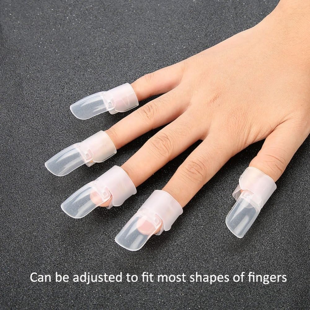 Transparent Nail Protector Tips 10 Pcs – Adjustable Finger for Nail Polish Application, Smudge Prevention at Home or Salon