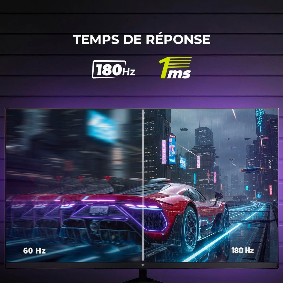 YEYIAN Elysium Écran plat Gaming 27" FHD | 1920 x 1080 | Panneau Fast IPS | View 178° | 1000:1 | 180 Hz | 16:9 | 16,7 m Couleurs | Réponse 1 ms OD | VESA | DisplayPort 1.2 HDMI 1.4 | YMF - IPF27-M1