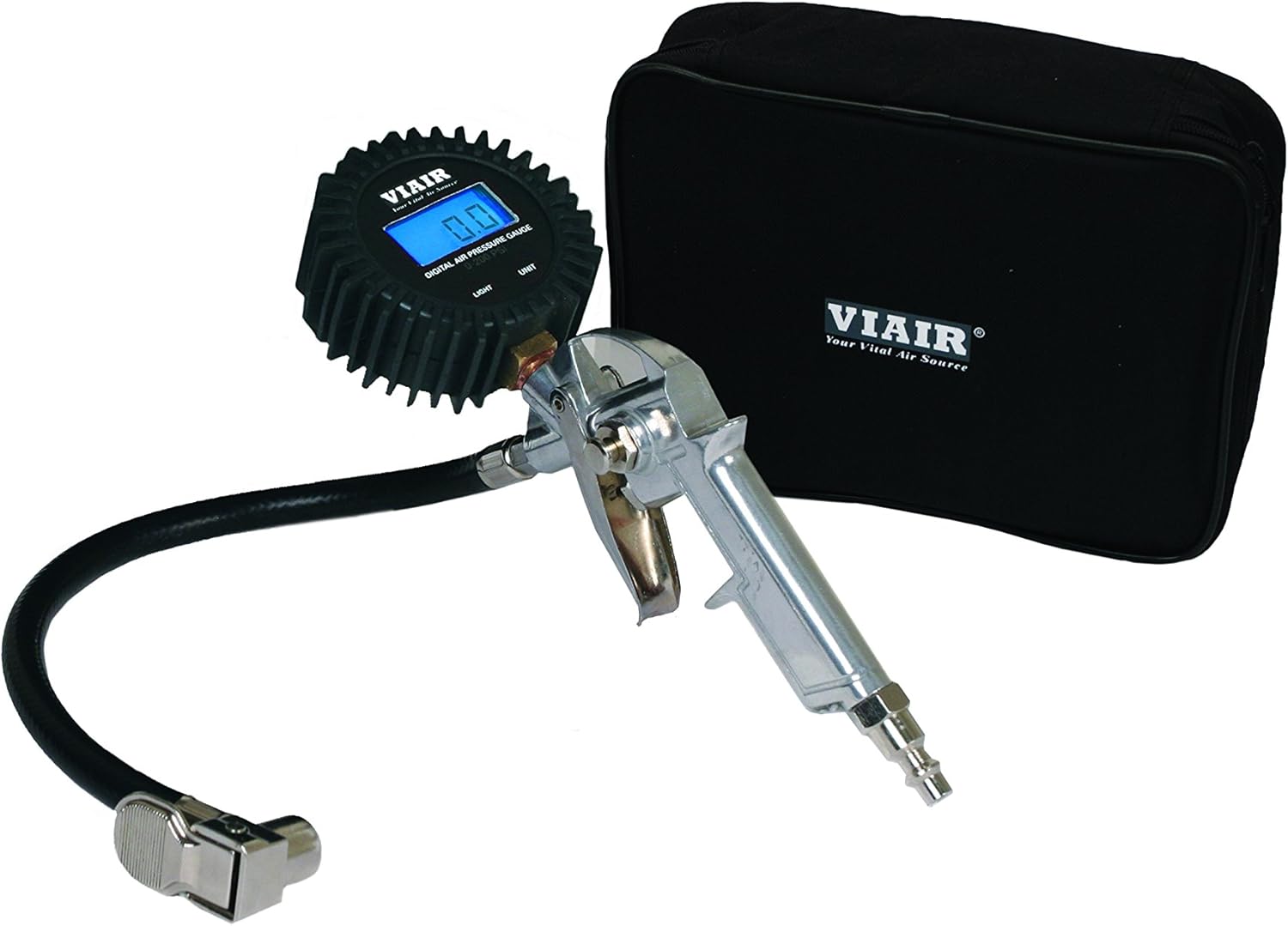 VIAIR 00042 Digital Tire Inflation Gun with 2.5" Gauge and Carry Bag, Black