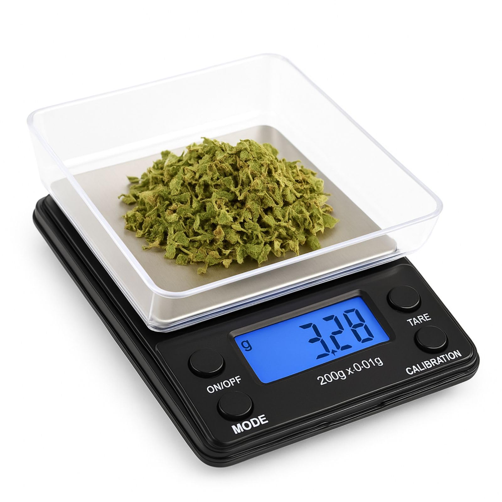 Weedness Feinwaage Waage Milligramm 0,01g/200g Micron Schwarz - Taschenwaage Digital Briefwaage Tischwaage Goldwaage Mini Grow