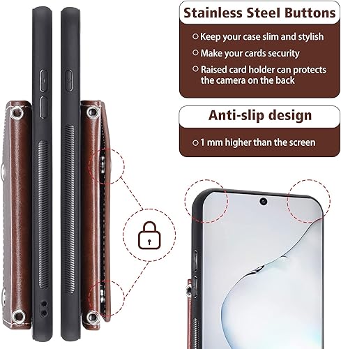 Miniatura 8 de Asuwish Funda de teléfono para Samsung Galaxy Note 10 5G con protector de pantalla de vidrio templado y tarjetero para tarjeta de crédito, correa