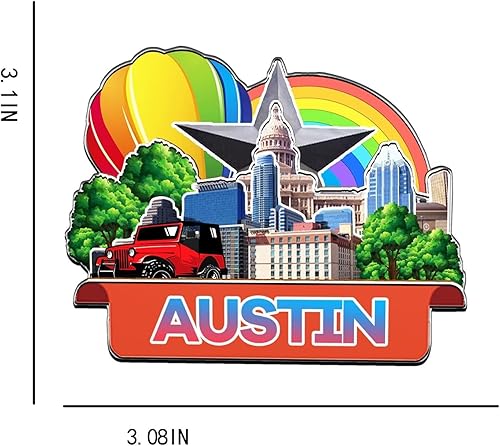 Miniatura 3 de Imán de madera para nevera de Austin, Texas, Estados Unidos, 3D, monumentos de viaje, coleccionables, recuerdos, decoración hecha a mano -1517