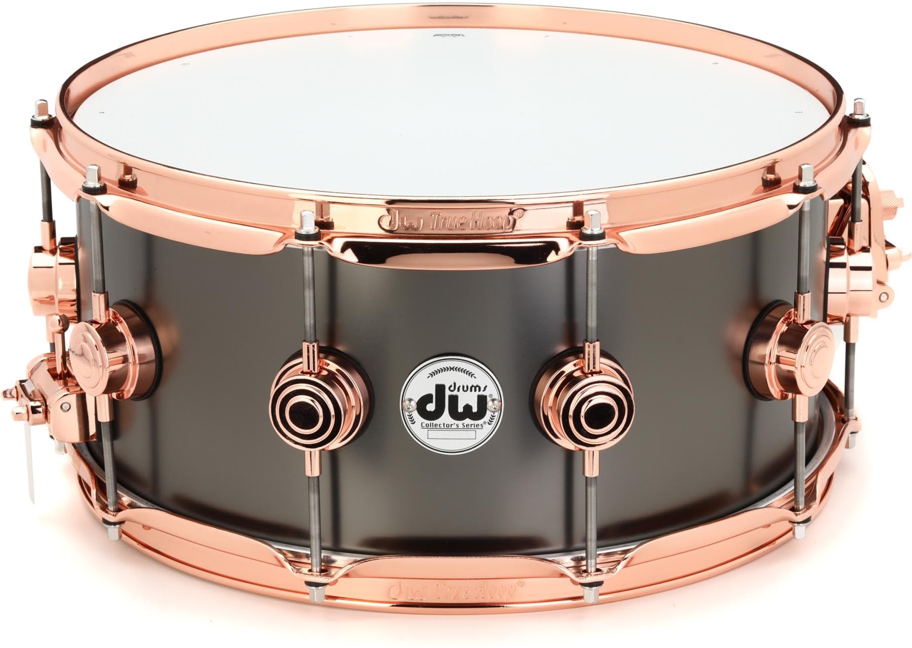 DW Collector's Series Brass Snare Drum - 6.5 inches x 14 inches, Satin Black over Brass