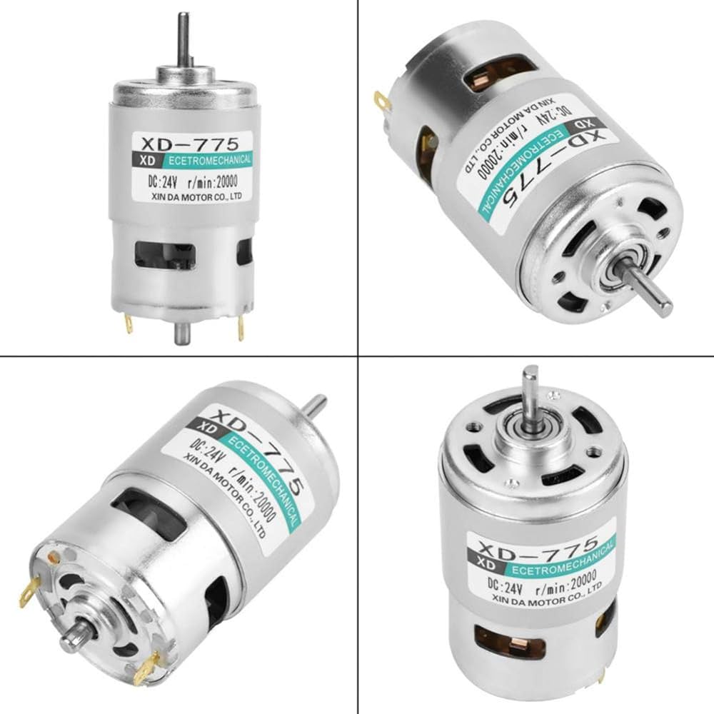 XD 775 12V 24V High Speed Low Noise Double Ball Bearing Brush Dc Motor For Table Drilling Machine Cotton Sugar Small Lathe Precision Battery Car (12v10000 Rpm) I.957129625