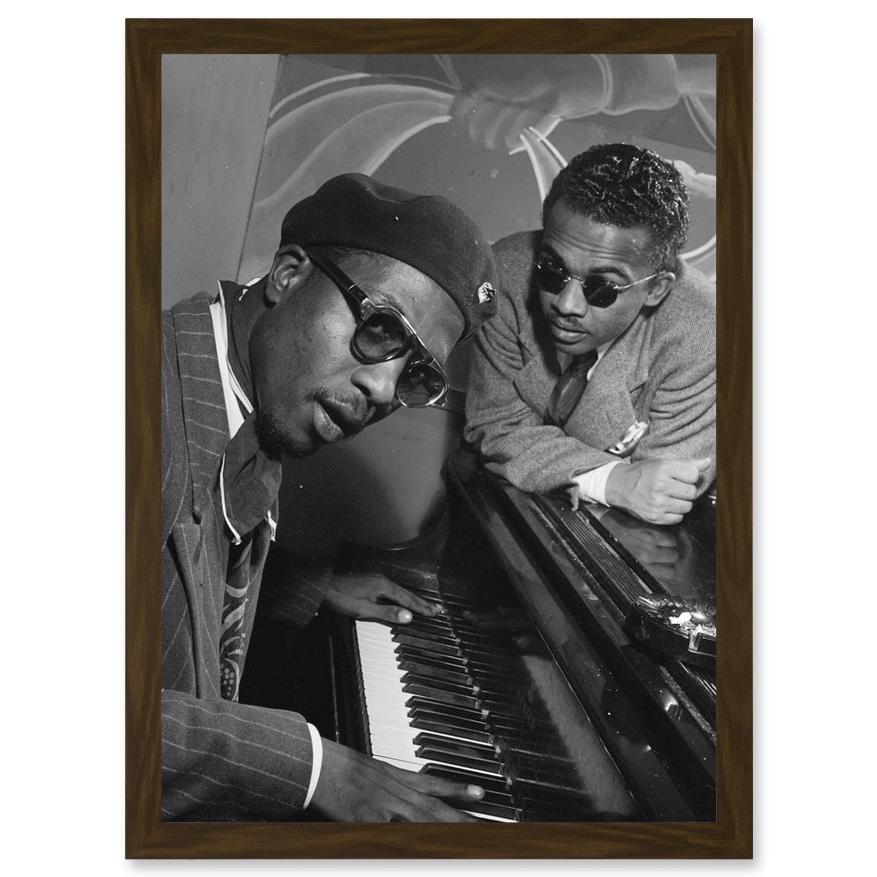 Artery8 Vintage Photo Music Jazz Legend Thelonious Monk Piano Black & White A4 Artwork Framed Wall Art Print
