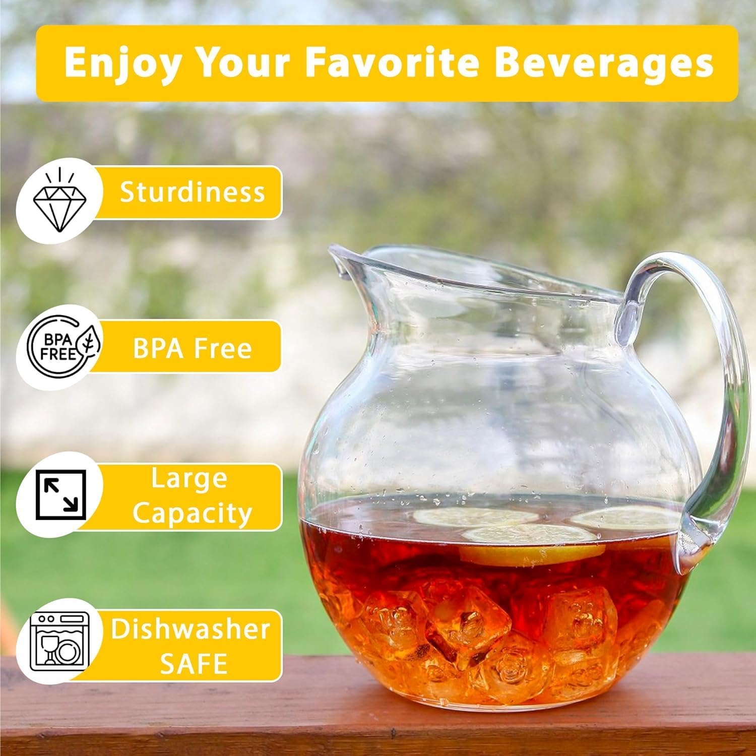 Lily's Home 100 oz Shatterproof Plastic Pitcher, the Large Capacity Makes it Excellent for Parties, Both Indoor and Outdoor, Clear - Image 2