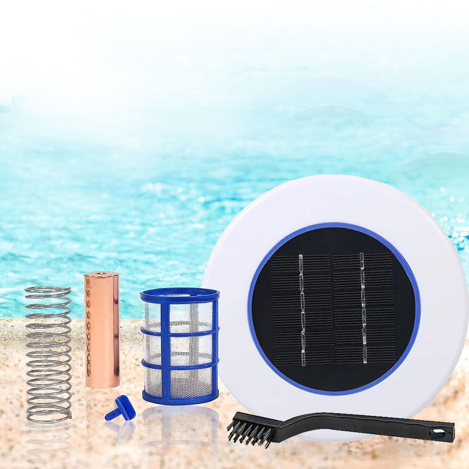 SYUFRE Ioniseur Solaire de Piscine, Nettoyeur et purificateur de Piscine restaure 85% Moins de Chlore, Anode Longue durée pour 45 000 gallons, Choc Naturel