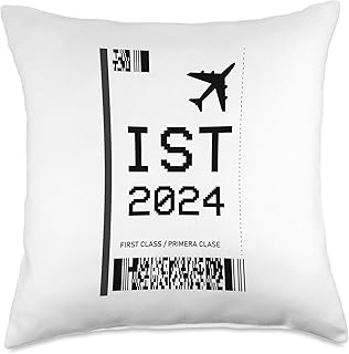 Turkey 2024 vacation flight ticket airport Istanbul Throw Pillow