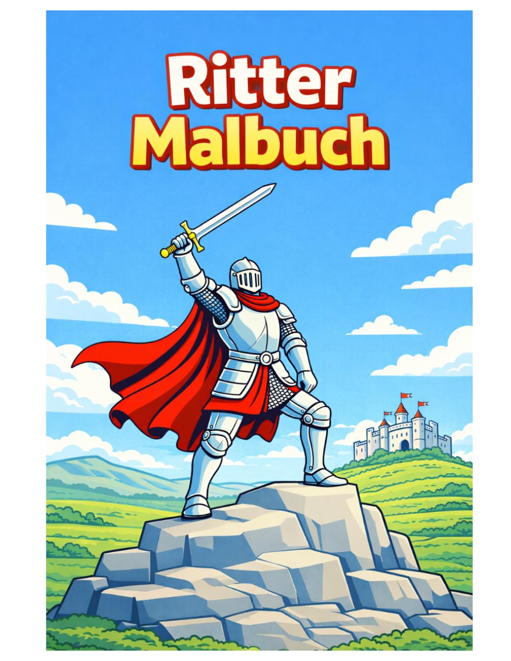 Ritter Malbuch: 50 Coole Ritter Ausmalbilder mit Burgen, Schwertern und Mittelalter Abenteuern für Kinder und Erwachsene