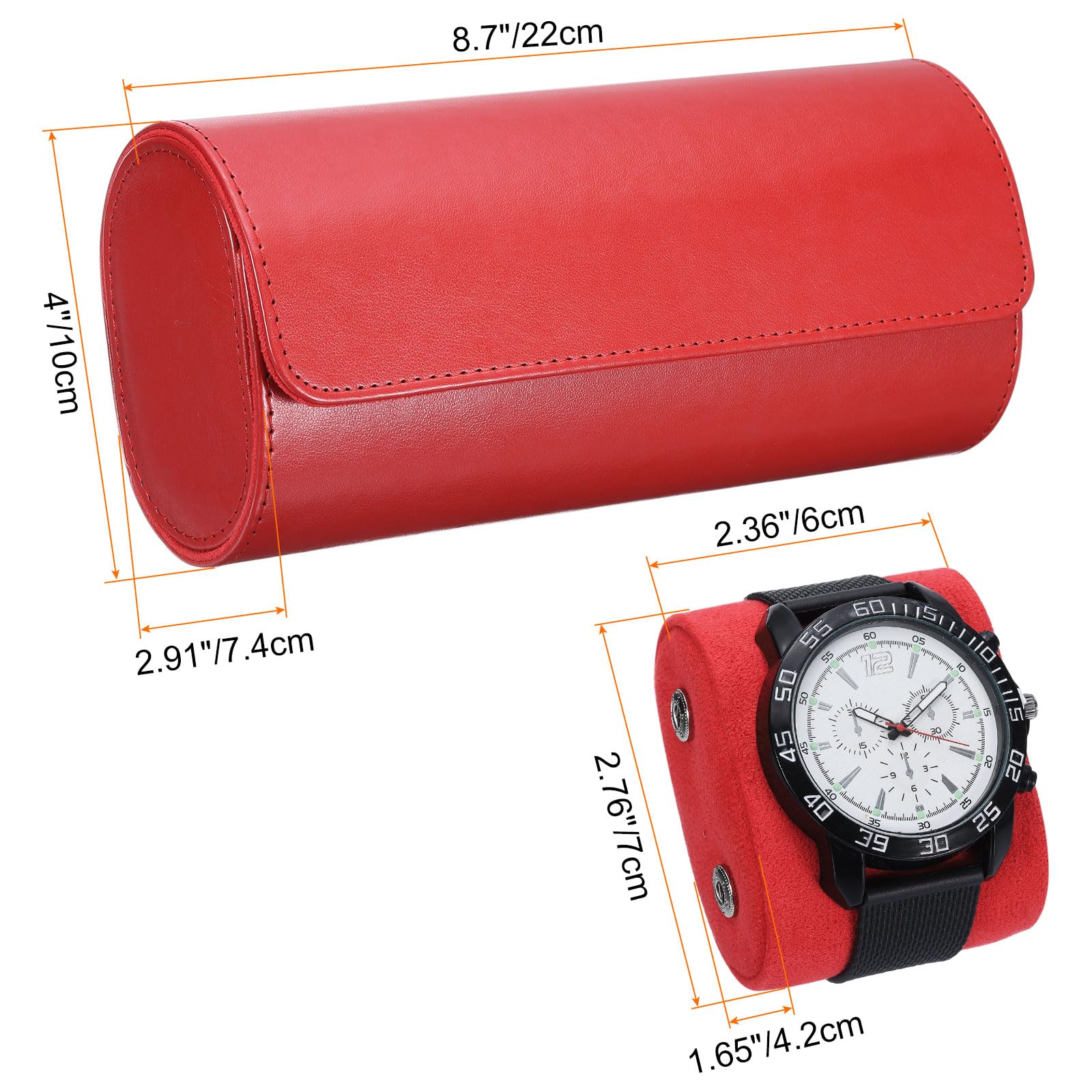 Étui de voyage sourcing map pour montres, 3 emplacements, en cuir portable, pour hommes et femmes. Rangement pour montres avec coussins amovibles, idéal pour les voyages, l'exposition et le rangemen