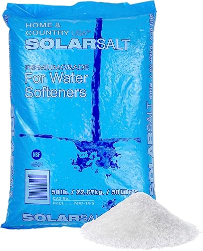 Home and Country USA Bolsa de 50 libras de sal solar natural para suavizante de agua.