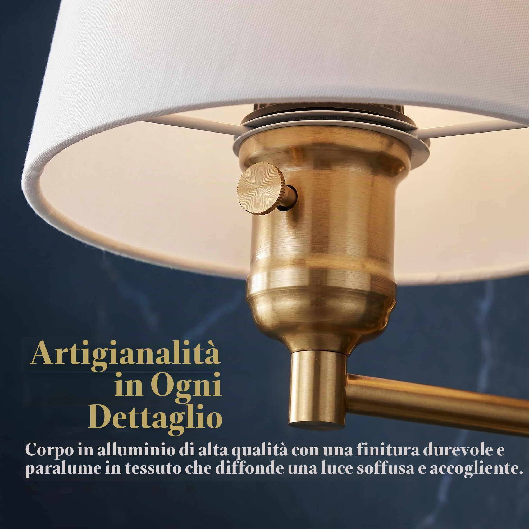 Lampada da parete "Clark" con braccio articolato e spina - E27