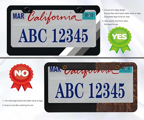 Miniatura 3 de omlkibo Marco de matrícula de aluminio tricolor de 3 colores compatible con Toyota Vehículos Camión Remolque SUV (blanco gris-02)