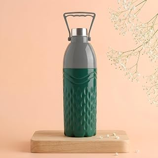 GHARVAKHRI 1500ml Insulated Water Bottle with Handle, 1.5 Liter, Hot and Cold, Leak-Proof, For Gym, Hiking, Office & Trave... — Water Bottles