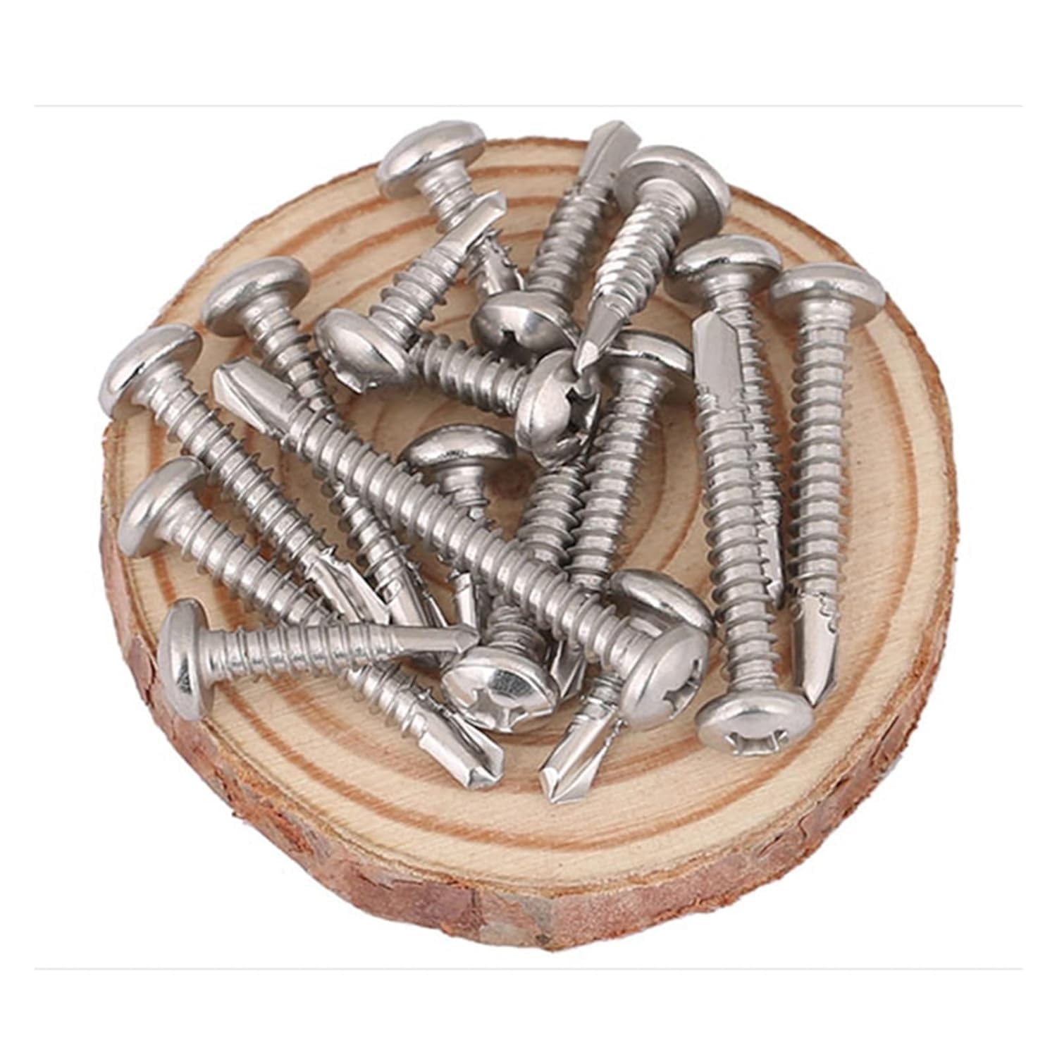 200PCS, viti in acciaio inossidabile Viti a vite singola, viti per legno multiuso, 6#8#10#12#14 Phillips Vite autofilettante in acciaio inossidabile Vite autofilettante Bullone M3.5-M6.3