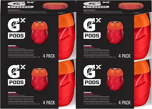 Gatorade Gx Hydration System, Non-Slip Gx Squeeze Bottles Or Gx Sports Drink Concentrate Pods, 4 Count Pack of 4