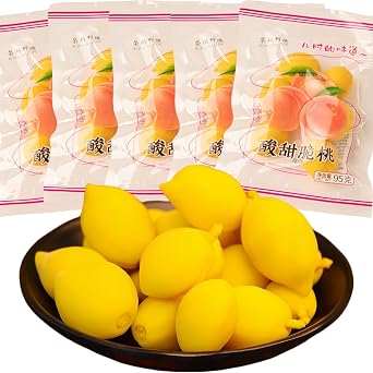 JOIYSVEN Chinese Snacks | Peach Snacks | Preserved Fruit Delicacies | Sweet & Sour Crispy Peaches Chinese Dried Fruit |per pack Dorm Office Essential Exotic Dry Fruits95g/3.35oz 5 packs