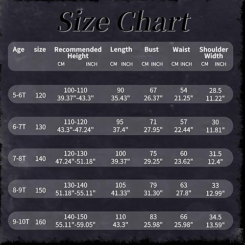 Miniatura 5 de YOGFIT Disfraz de Halloween para niñas, vestido perfecto para Halloween, cosplay y fiestas