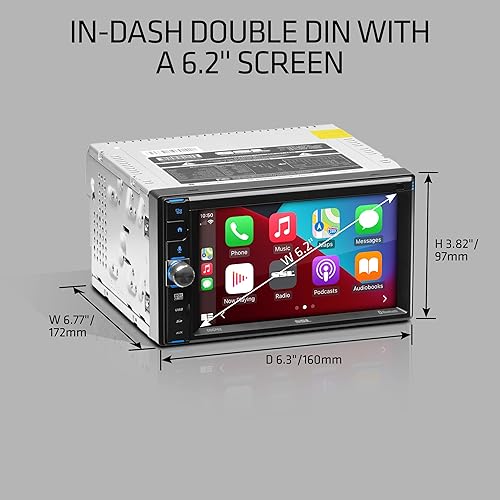 Miniatura 4 de Sound Storm Laboratories DDCP62 Estéreo para automóvil - Apple CarPlay, doble Din, pantalla táctil capacitiva de 6.2 pulgadas, Bluetooth, sin