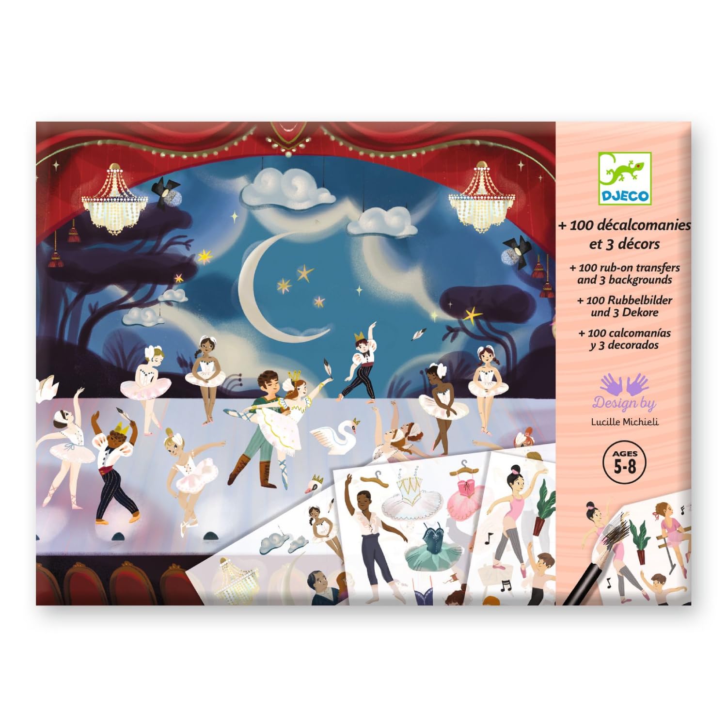 Djeco DJ09356 Rub Down Transfers Little Ballet Dancers