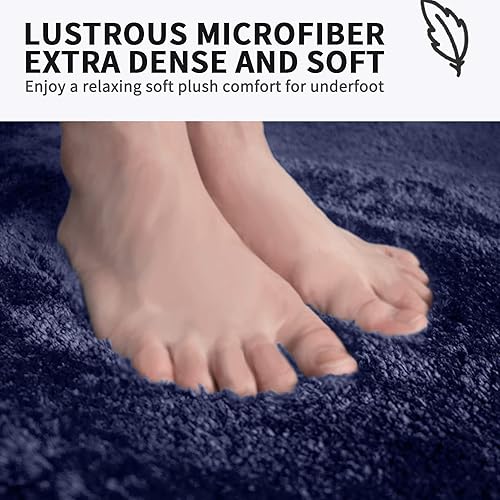 Miniatura 9 de Alfombras de baño antideslizantes, suaves y peludas para baño, tapetes de baño de microfibra para el suelo del baño, tapetes de baño de felpa