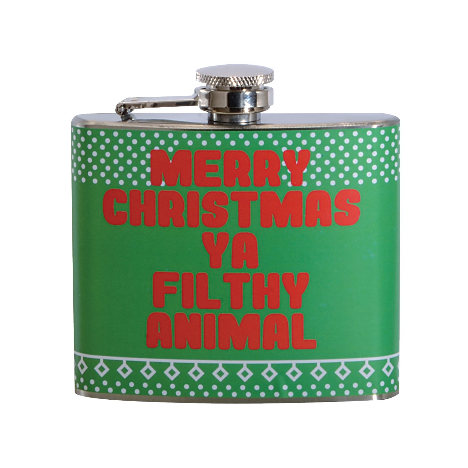 Merry Christmas Ya Filthy Animal Ugly Christmas 5 oz. Stainless Steel Flask