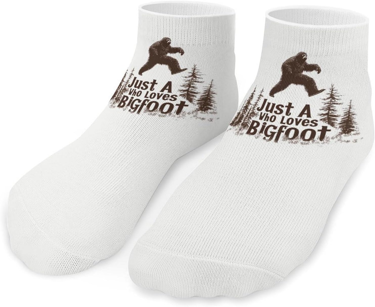 Bigfoot Just A Who Loves Sasquatch Mens Socks No Show Low Cut Ankle Sock for Sports