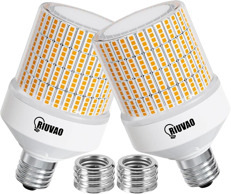700W Equivalent LED Corn Light Bulb 9800LM, 3000K Warm White, Waterproof & 90% Energy Saving, E26/E39 Base 70W Large Area Lighting for Outdoor Indoor Garage Warehouse Shop (2-Pack)