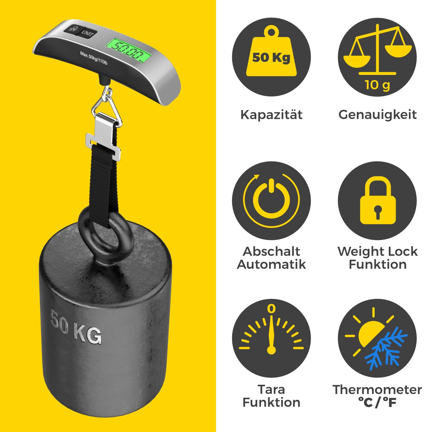 Bilancia Digitale Portatile Per Bagagli, Elettronica, LED, Ad Alta Precisione Da 50 Kg499 Kg 10 G Strumento Di Pesatura Bagagli 92122390