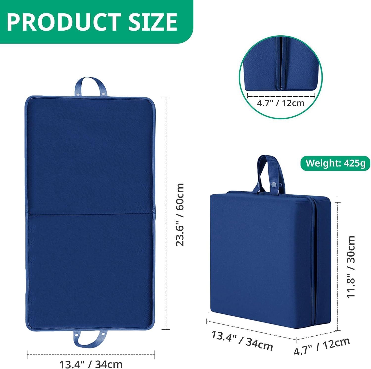 Garden Kneeling Pad,Bath Kneeler Pad,Memory Foam Knee Cushions for Gardening, Extra Thick Knee Pad, Water Resistant Prayer Pillow for Work, Yoga, Physical Therapy (Blue) - Image 2