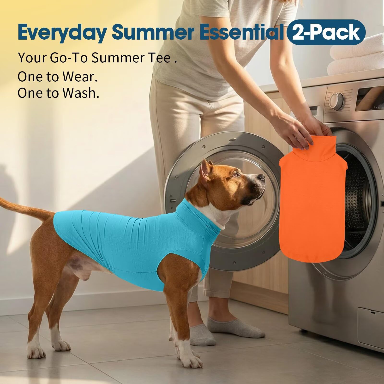 IECOii Lot de 2 t-shirts pour chiens de grande taille, gilet rafraîchissant à séchage rapide, chemise légère avec protection UV UPF50+ pour chiens, pour randonnée, plage, voyage, jeux - Chemise pour