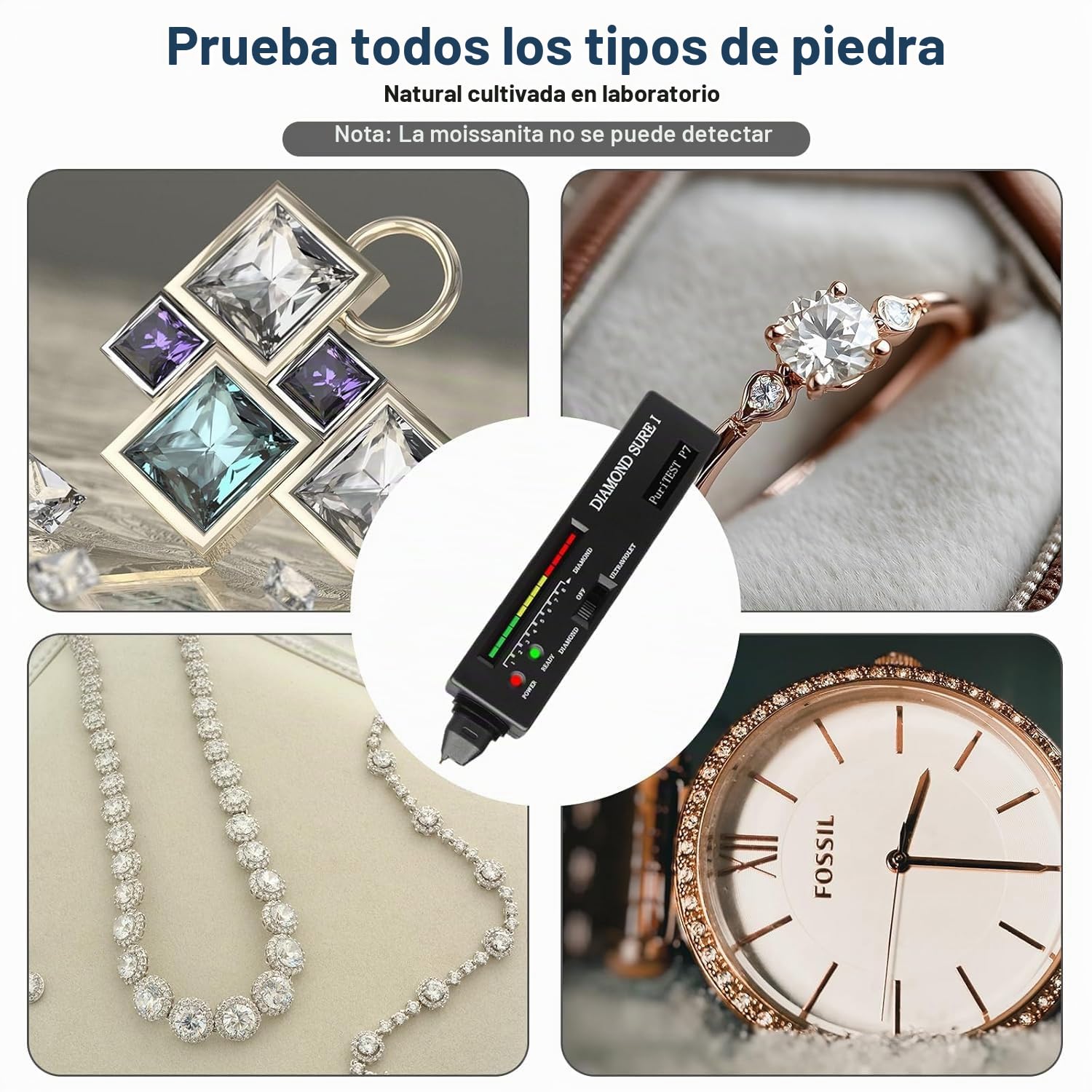 Probador de Diamantes Lápiz Profesional - Probador de Joyas Portátil con Sensor Térmico & Pantalla LED, Detección Rápida 0,5s para Valoración Joyas, Prueba Oro & Verificación Piedras
