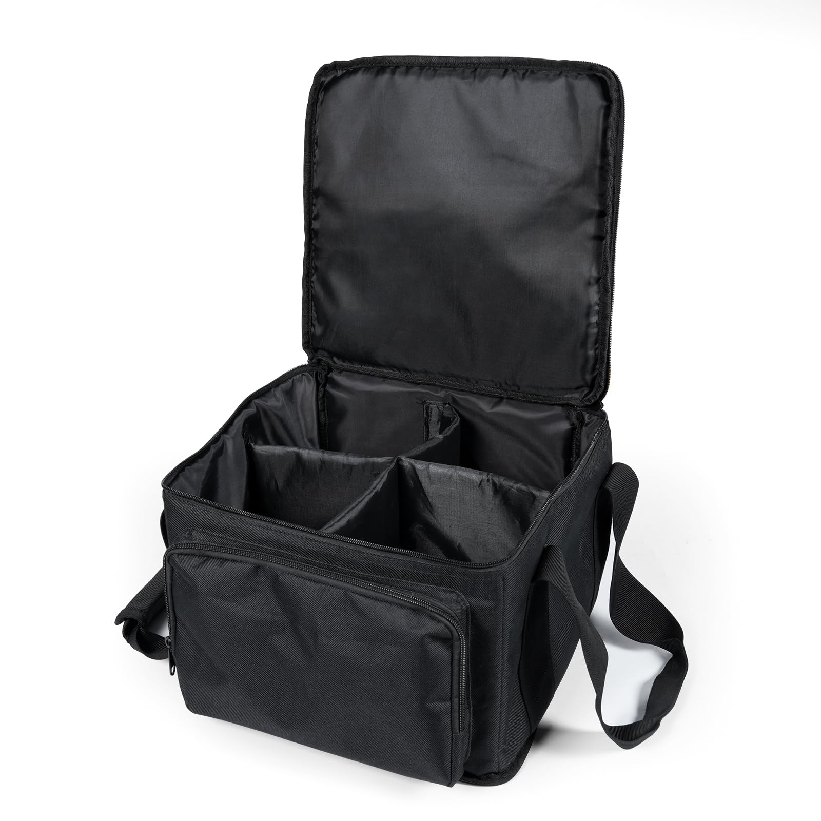 HOLDLAMP Stage Lights Bag - Fits 4 Par Lights, Uplights Carrying Case with Inner Divider and Accessory Pockets, Black