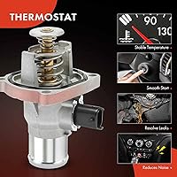 Vista 6 de A-Premium Termostato refrigerante de aluminio mejorado y conjunto de carcasa con sensor y junta tórica compatible con Chevy Cruze 2011-2016 1.8L