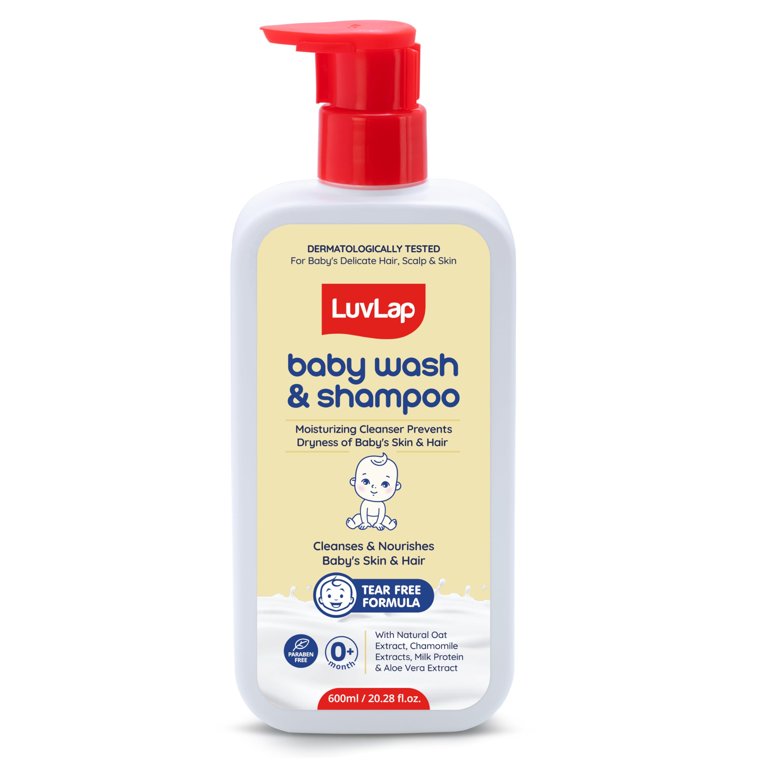 LuvLap Baby Wash & Shampoo - 600ml with Chamomile, Milk Protein, Oatmeal & Shea Butter, Paraben Free, Tear Free, Soap free, Rich Moisturised Skin & Soft Hair, Baby Body Wash, Dermatologically Tested-picture-40