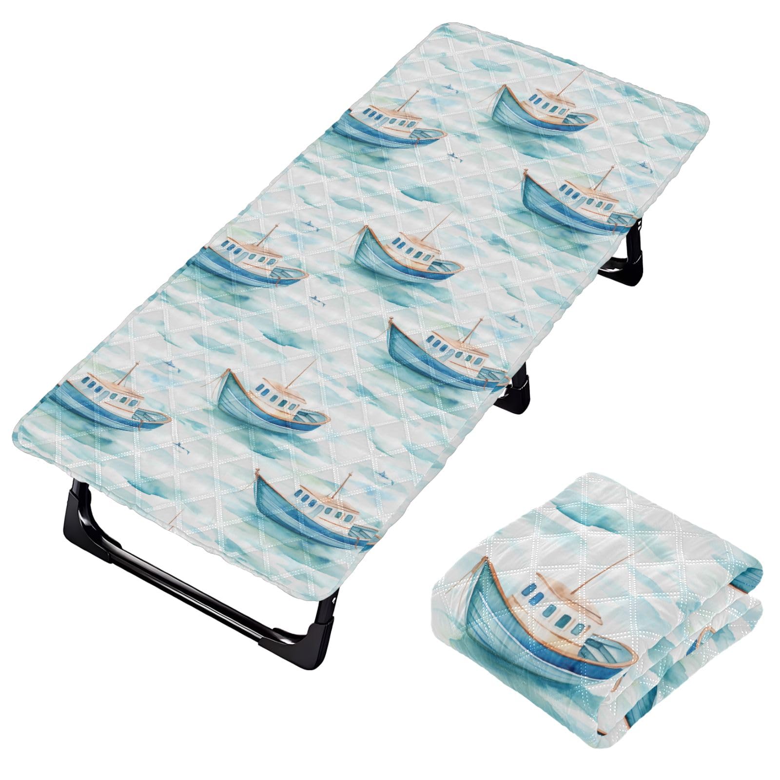Portable Toddler Bed Sheet for Kids Ship in The Sea Travel Bed Fitted Sheet