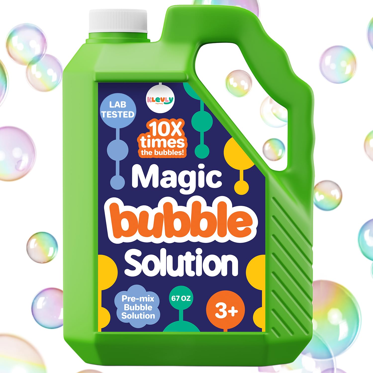 67 OZ Iridescent Bubble Solution Refill | Non-Toxic Pre-Mix Bubble Refill Solution No Mixing or Measuring Required | Bubbles for Kids | Bubbles Bulk |
