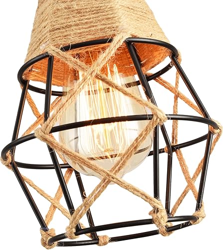 Miniatura 6 de SHIWEIDA Cable de luz colgante industrial de 15 pies - Lámpara colgante enchufable, cable de luces de lámpara colgante de 15 pies con cable de