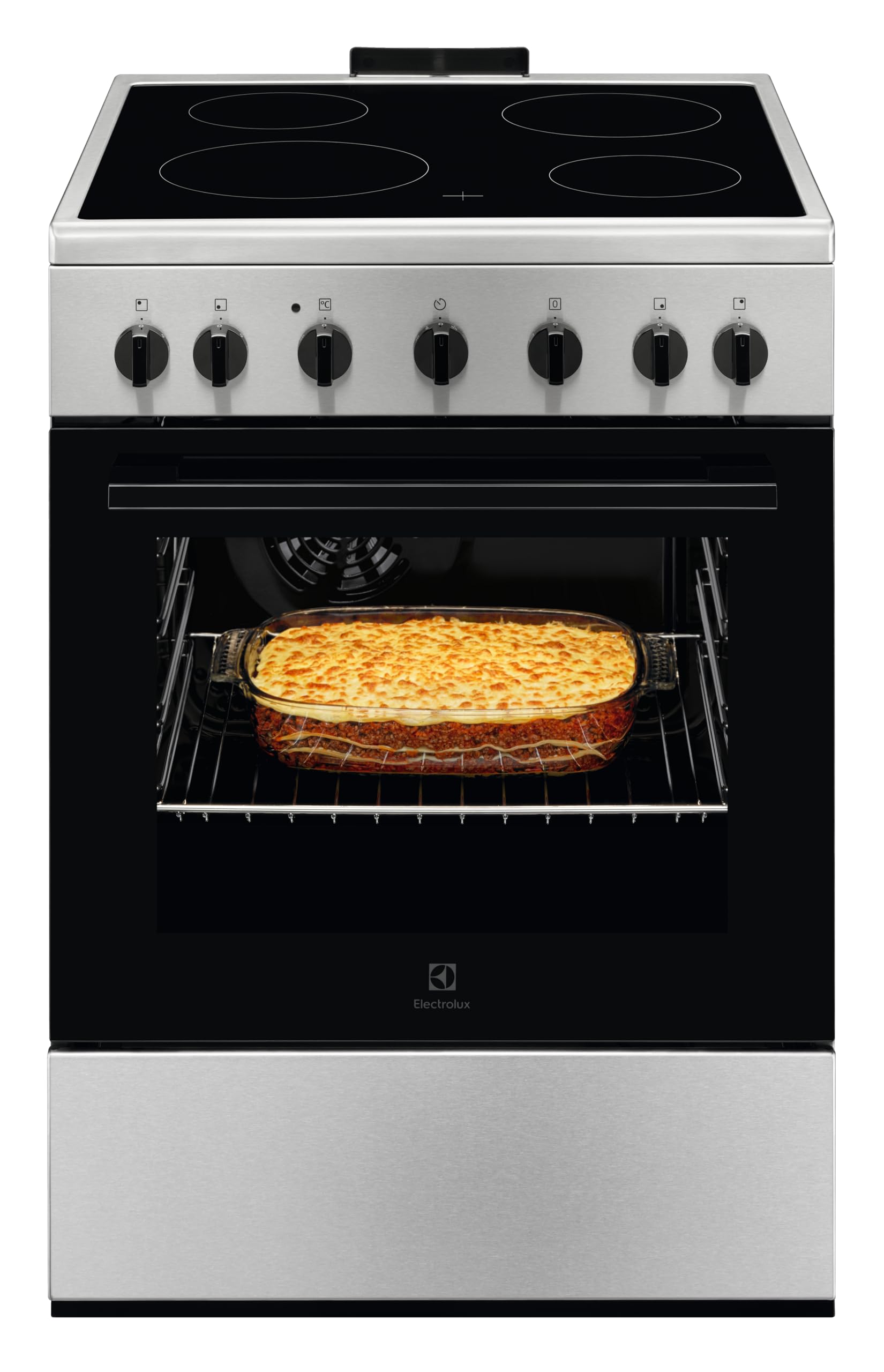 Electrolux LKR620066X - Cucina elettrica con forno, 4 fuochi, 60x60 cm, Classe energetica A