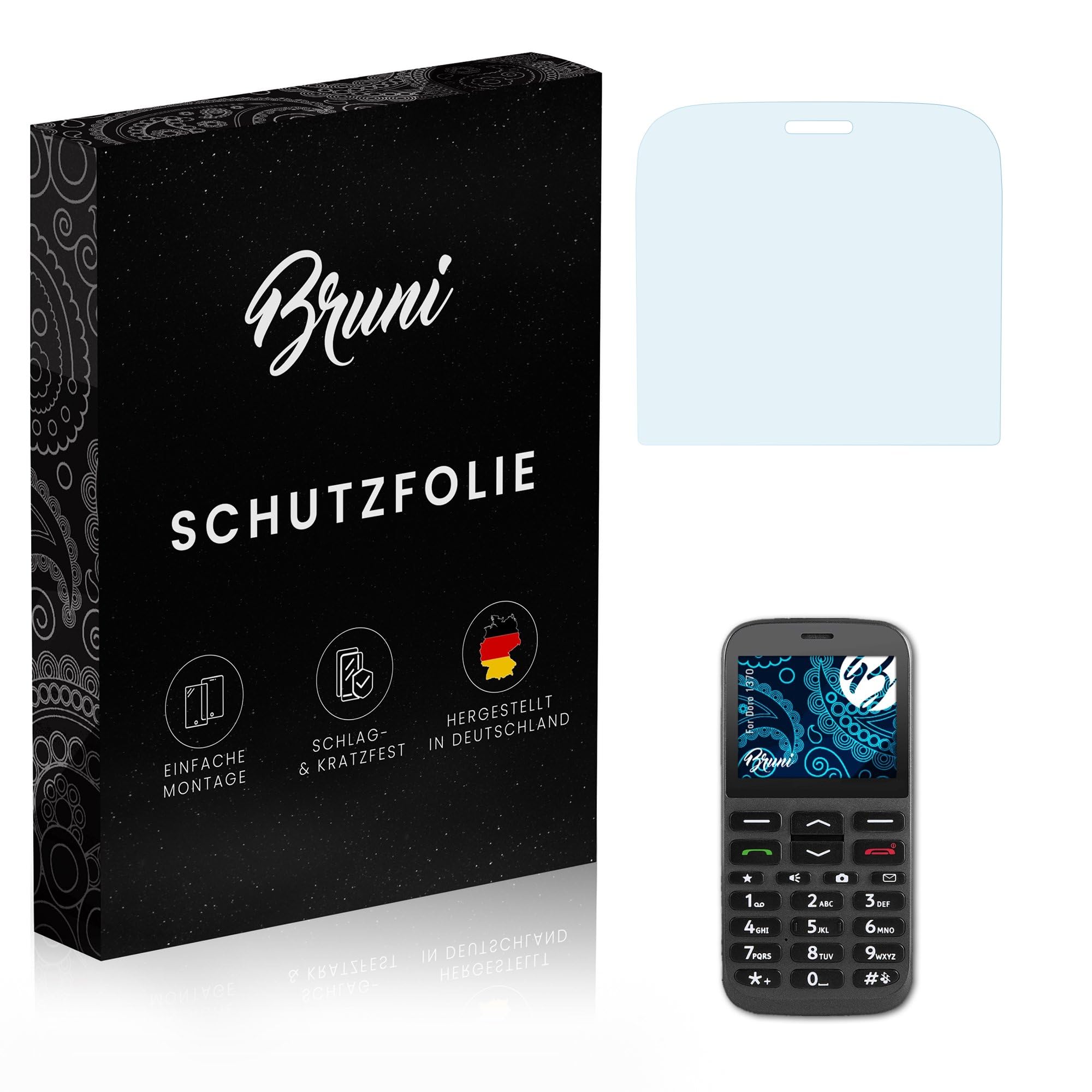 Bruni Screen Protector compatible with Doro 1370 Protector Film, crystal clear Protective Film (2X)
